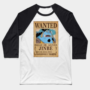 Jinbe Wanted Poster with 438.000.000 berries Baseball T-Shirt